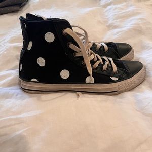 Converse Chuck Taylor polka dot high top shoes